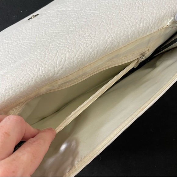 Unbranded Chevron Clutch Navy Blue White Envelope Crossbody - Picture 4 of 10